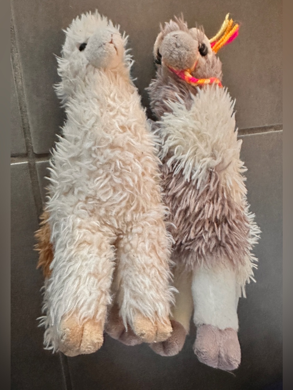 Plush Llamas Douglas Toys - Soft Beige & Brown - Set of 2 - Picture 5 of 7